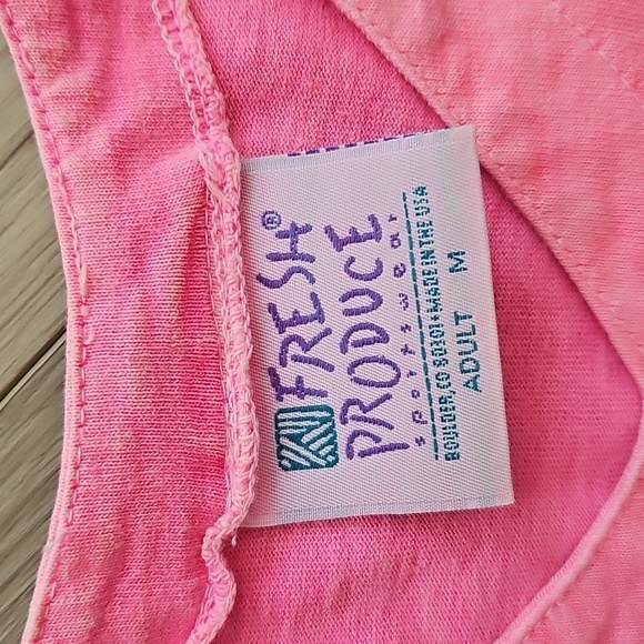Y2K Vintage 90s Fresh Produce Bright Pink Butterfly Tank Unisex Medium - Picture 6 of 13